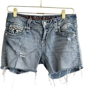 Rock Revival Vivian‎ Shorts Women's 28 Distressed Low Rise Western